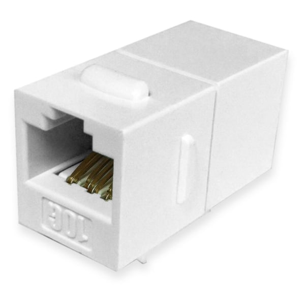 Quest Technology International Cat6A Inline Keystone Coupler, Rj45, 8P8C, White NKJ-6302 - main